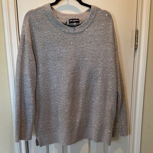 Karl Lagerfeld Gray Sweater with Sparkling Details